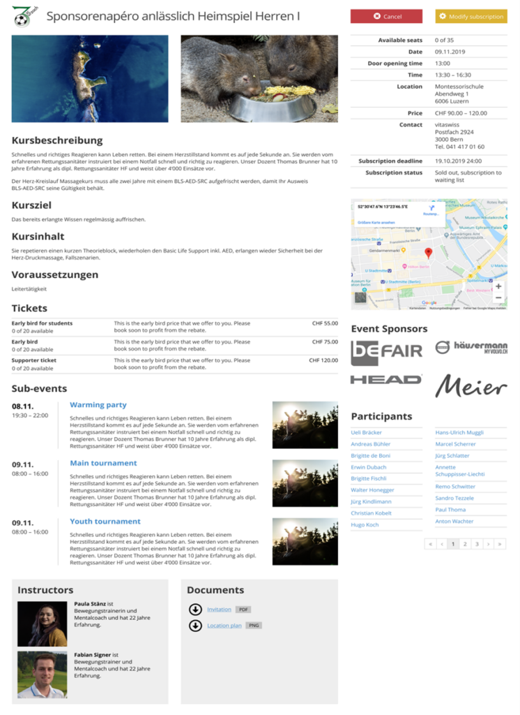 Großes Event Darstellung